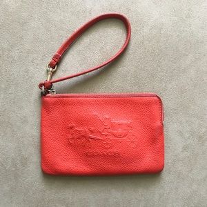 Orange Coach Wristlet